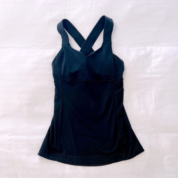 lululemon athletica Tops - Lululemon Black Run Top Speed Tank Criss Cross Straps